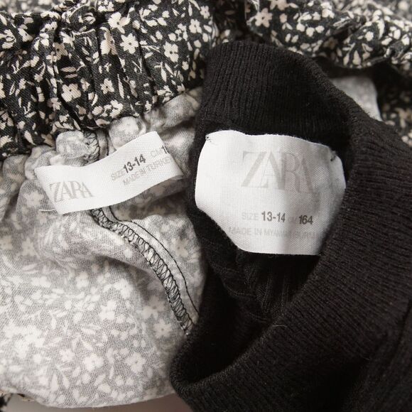 Zara Girls Black Long Sleeve Ribbed Sweater / Floral Skort Set Sz 13 - 14 - Picture 9 of 12